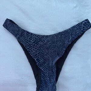 Acacia Swimwear Blue and Black Patterned Bikini Bottom